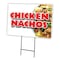 Signmission Chicken Nachos Yard Sign & Stake outdoor plastic coroplast window, C-1216 Chicken Nachos C-1216 Chicken Nachos - alternate 1